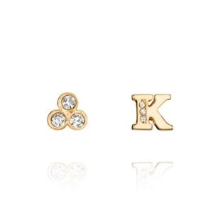 K Initial Earrings